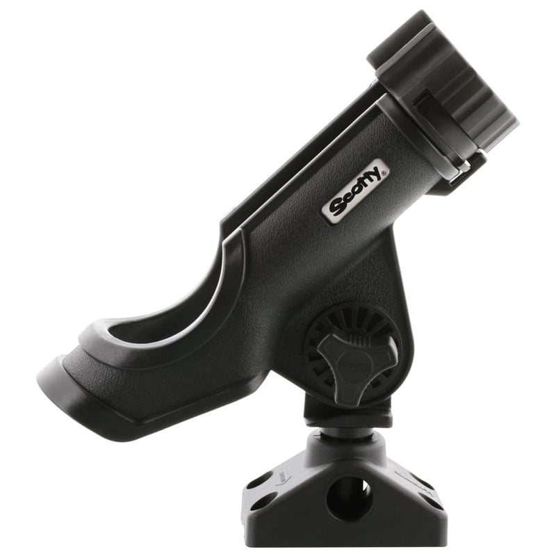 Scotty #230-BK Powerlock Black Rod Holder with #241 Side Deck Mount - Image 1
